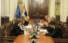 20 November 2014 National Assembly Speaker in meeting with the EU Commissioner for European Neighbourhood Policy and Enlargement Negotiations 